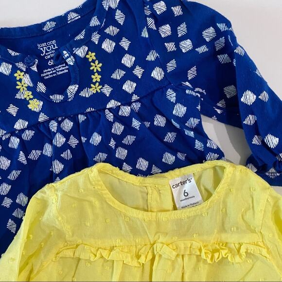 Carter’s Girls Shirts 2pc long sleeve Never Worn 6 months colorful NEW - Picture 3 of 4